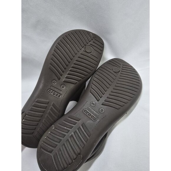 Crocs Serena T Strap Brown Sandals Women Size 9 US- Used - Picture 6 of 10